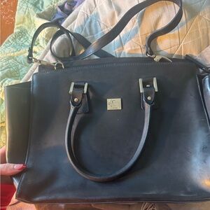 Florentia Pelle Navy Blue Authentic Leather Hand Bag